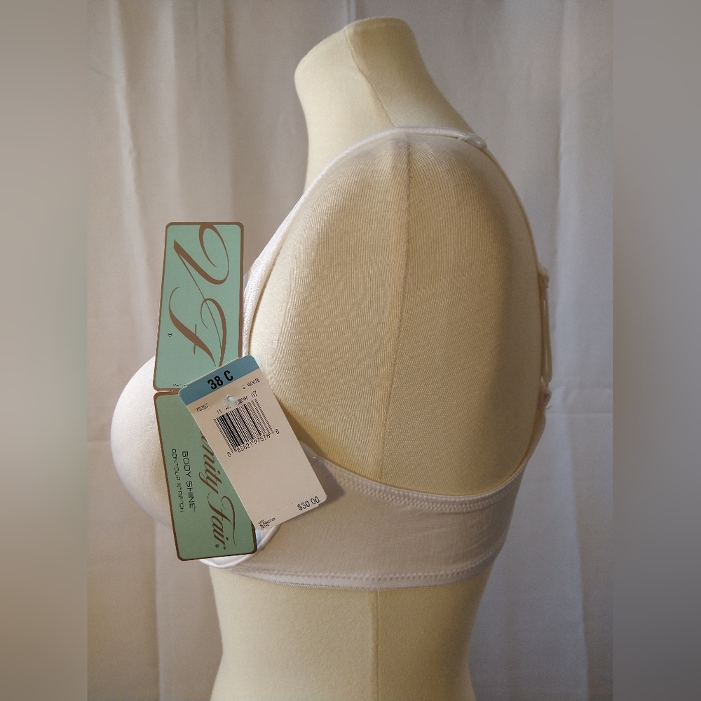 Vanity Fair body shine contour stretch full coverage white underwire bra 38C